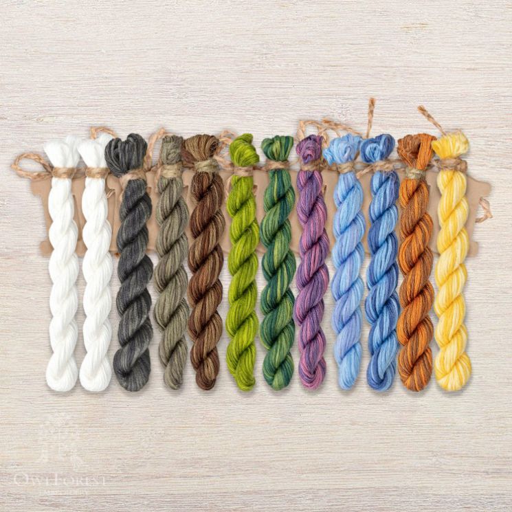 Набор ниток OwlForest для схемы «Коты прилетели» (ПНК им. Кирова)  28, 30, 32 каунт в 2 нити НМул-КтПрл156-2322 